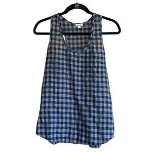 Steven Alan Grey Plaid Semi Sheer Tank Size Small